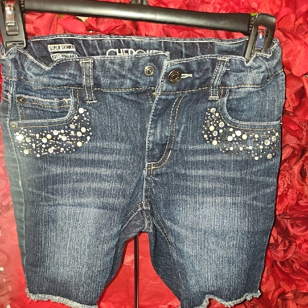Cherokee Kids Blue Denim Bermuda Shorts Size Medium